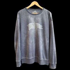 Lucky Brand x Pink Floyd Animals Blue Burnout Retro Pig Sweatshirt‎ Size M #308